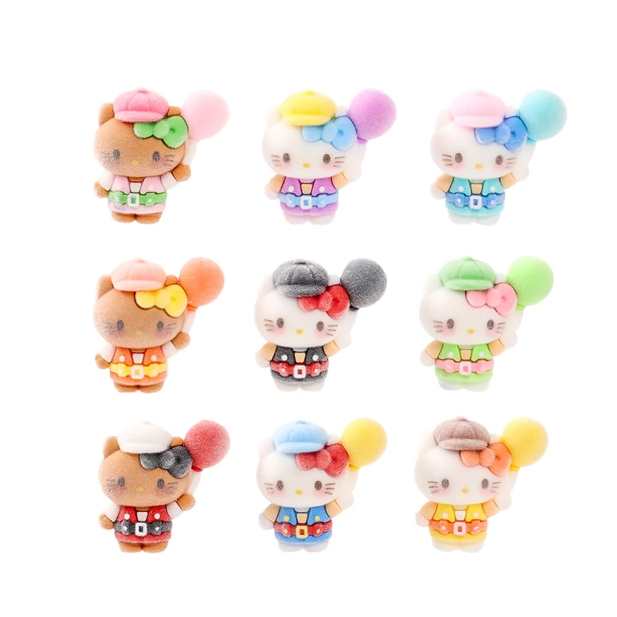 Kwaii Flocking Kitty Mini Figurine Little Kitty Doll Car Office Deskop Decoration Crafts Accessories Small Gifts