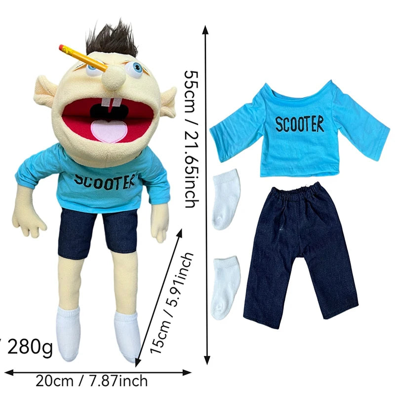 New Jeffy Hand Puppet Children Hand Puppets Talk Show Party Prop Weird Open Mouth Jeffy Boy Hand Puppet Boys Girls