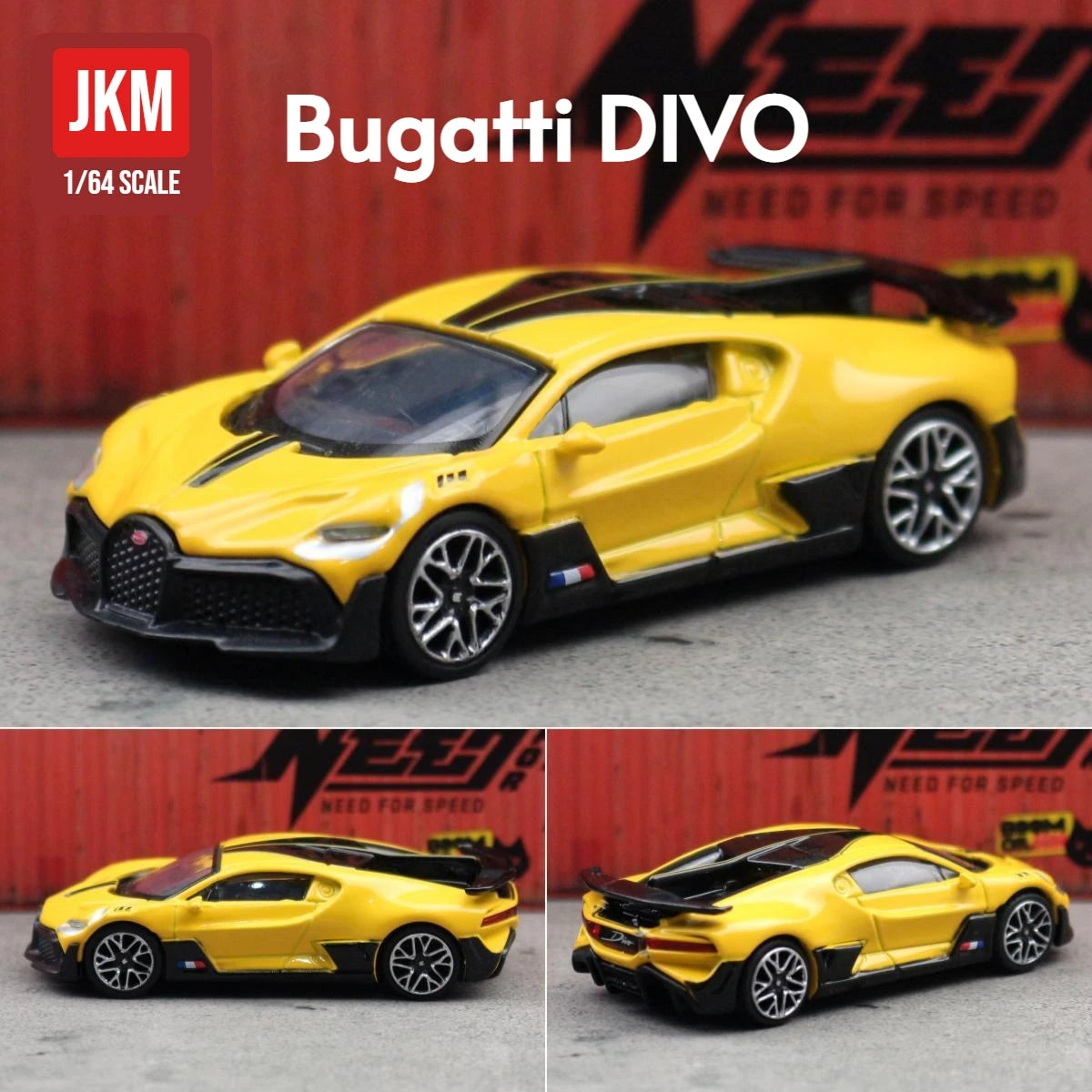 1/64 Bugatti Divo Toy Car 1:64 JKM Super Sport Vehicle Miniature Model Free Wheels Diecast Zinc Alloy Metal Collection Gift