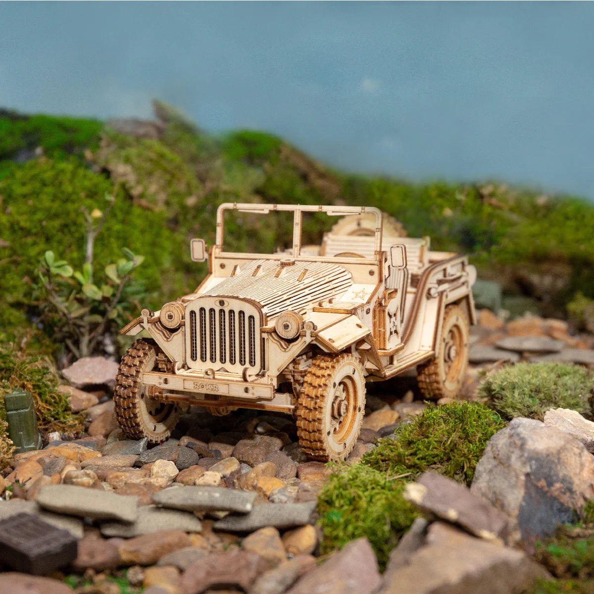 Robotime Classic Car 3D Wooden Puzzle Train Army Jeep Heavy Truck Vintage Car 1:15 Scale Model Building Kits for Kids