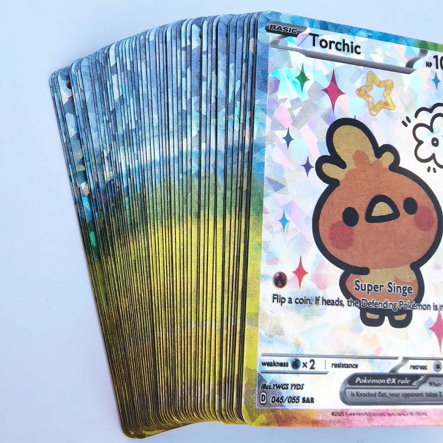55Pcs DIY Cute Shiny Card Pokemon Holographic Anime Version Classical Collection Cards Gengar Charizard Eevee