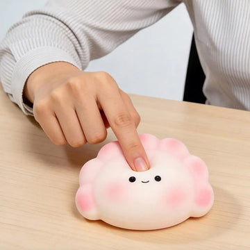 Cute Dumpling Squishies Slow Rising Fidget Sensory Toy Kawaii Steam Bun Stress Relief Squeeze Toy for Kids Adults Gift