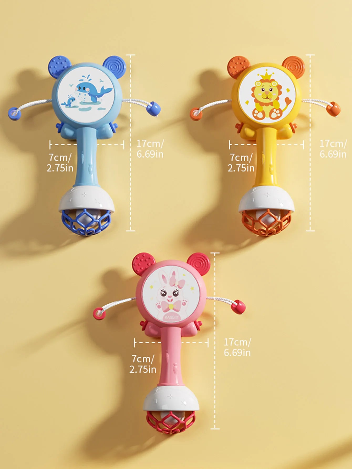 Baby Rattle Toys Teether Hand Bells Mobile Infant Stop Weep Tear Rattles Early Educational Toy for Newborn Gifts 0-18M