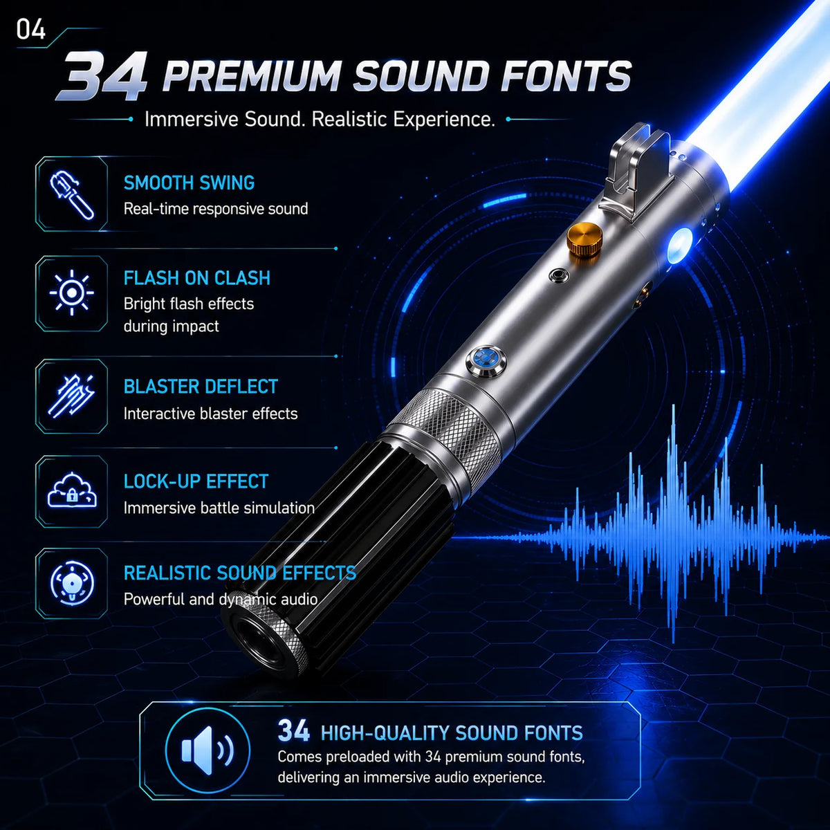 Anakin Luke Skywalker Lightsaber Smooth Swing Motion Control Saber 16 Sound Fonts Color Changing