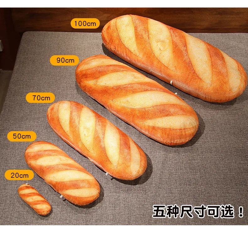 1pc 20~100cm French Bread Plush Pillow Stuffed Printing Images Food Plushie Peluche Party Prop Decor Sleeping Companion Man Gift