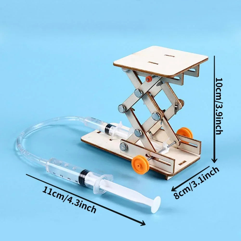 Kids Hydraulic Lift STEM Toy, DIY Physics Experiment Kit for Science Projects, Hands-On Educational Building Model for Ages 8-12