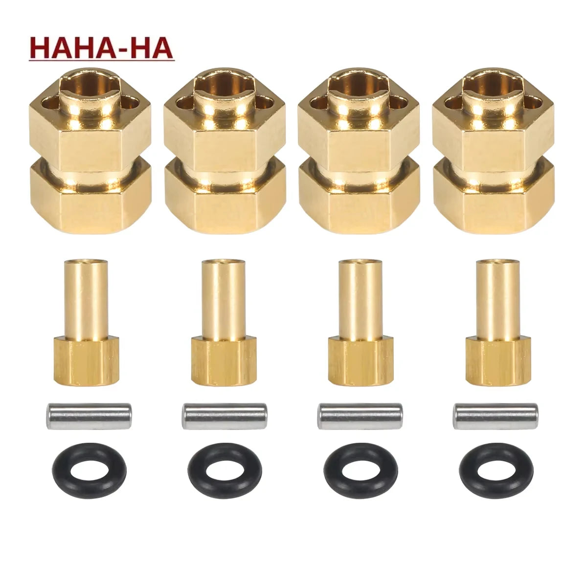 1Set Brass Hub Extenders 7mm Hex 1.0 Wheel Rims Adapter with Nuts for 1/24 RC Crawler SCX24 C10 Gladiator Bronco AX24 Upgrade