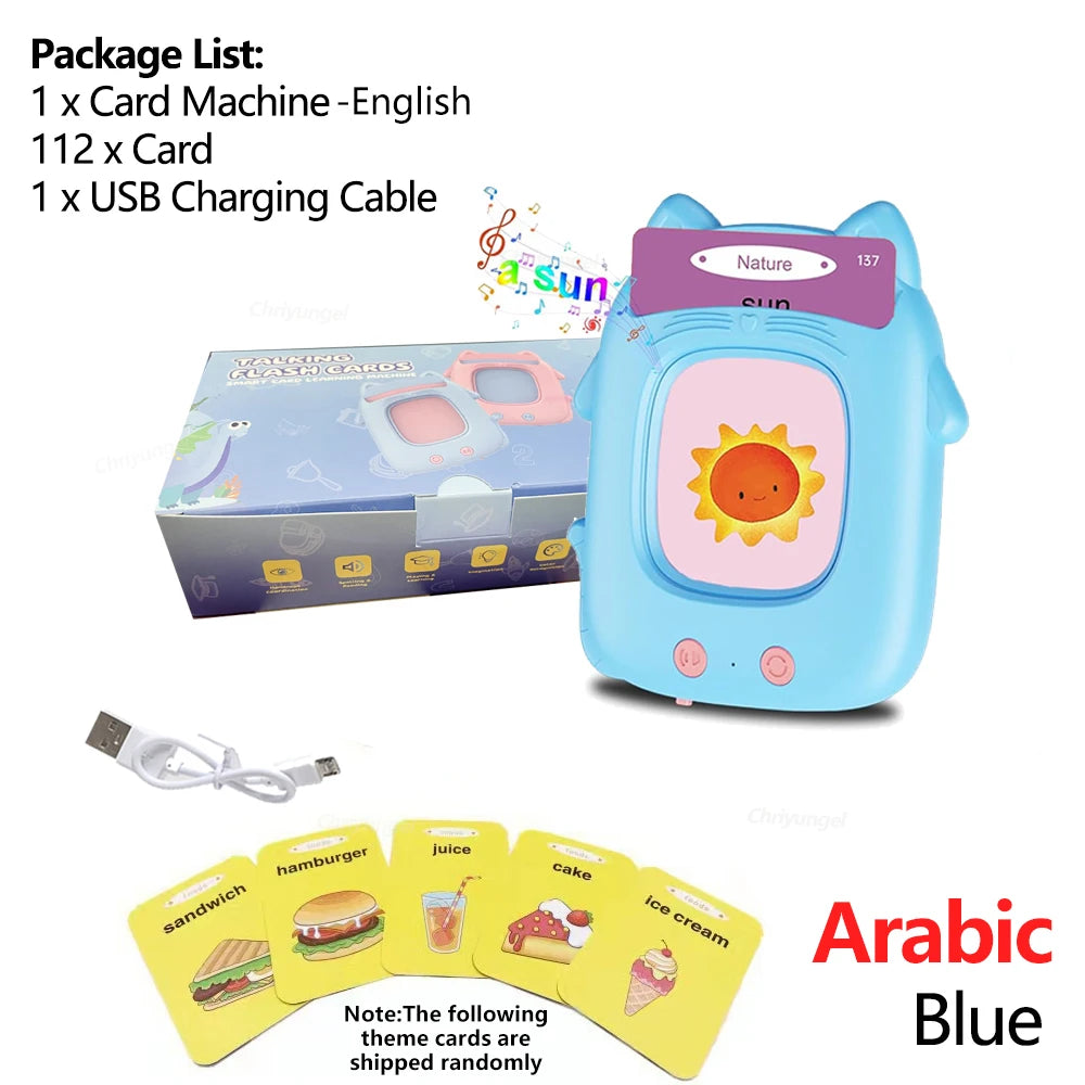 Talking Flashcards Learning Machine for Toddlers English / Spanish / Italian / Arabic Audio Early Educational Toy Gift