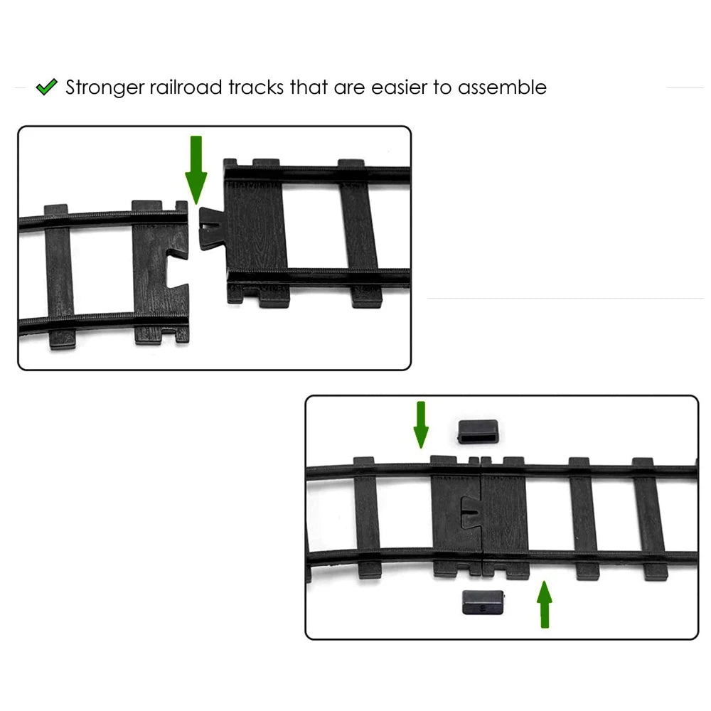 5cm Wide Rail Track Expansion Pack for Railway King Classical City Train Flexible Track Straight Curved Rails Building Block Toy