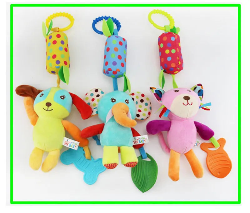 Baby Toy Plush Bed Hanging Pendant Baby Plush Cute Cartoon Animal Wind Chime Stroller Hanging Teether Stroller For Newborn Gifts