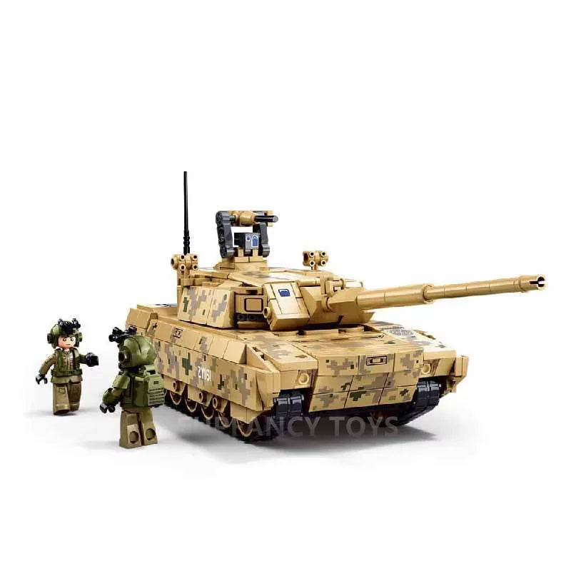 Sluban New 413PCS Military ZTZ-100S MBT Main Battle Tank Model Building Blocks Set Educational Toy for Children