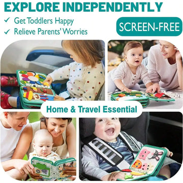 Busy Book for Toddlers Montessori 3D Felt Quiet Book for Preschool Learning Fine Motor Skills，Sensory Activity Travel Toy