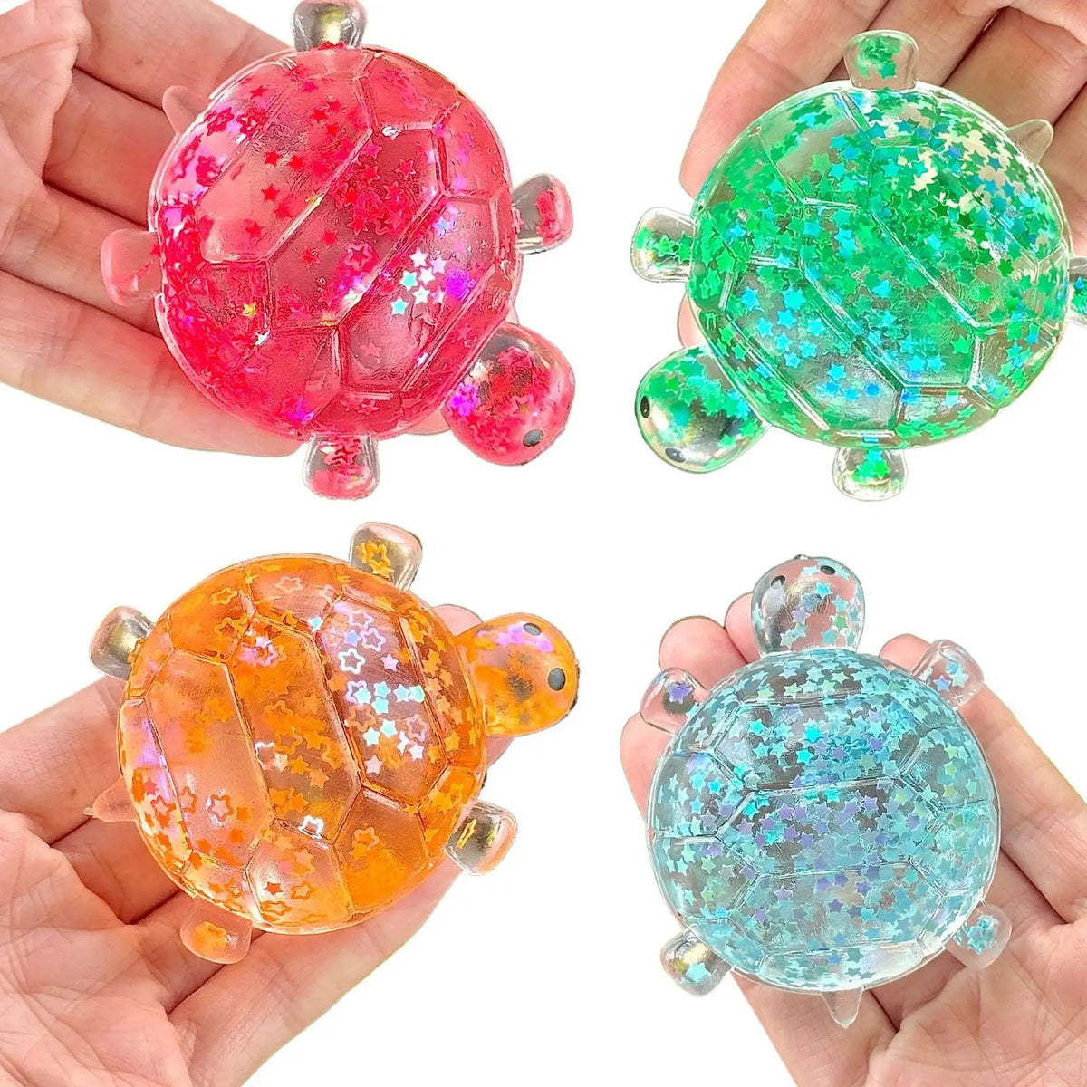 Glitter Turtle Squeeze Toy Anti Stress Sensory Fidgets Toy Stress Relieving Squeeze Ball Eye-Catching Design Squeeze Fidget Toy