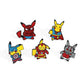 5 Pcs Cartoon Brooch Set Fashionable Cross Dressing Pikachu Enamel Pin Backpack Clothing Jewelry Metal Badge Accessories Gifts