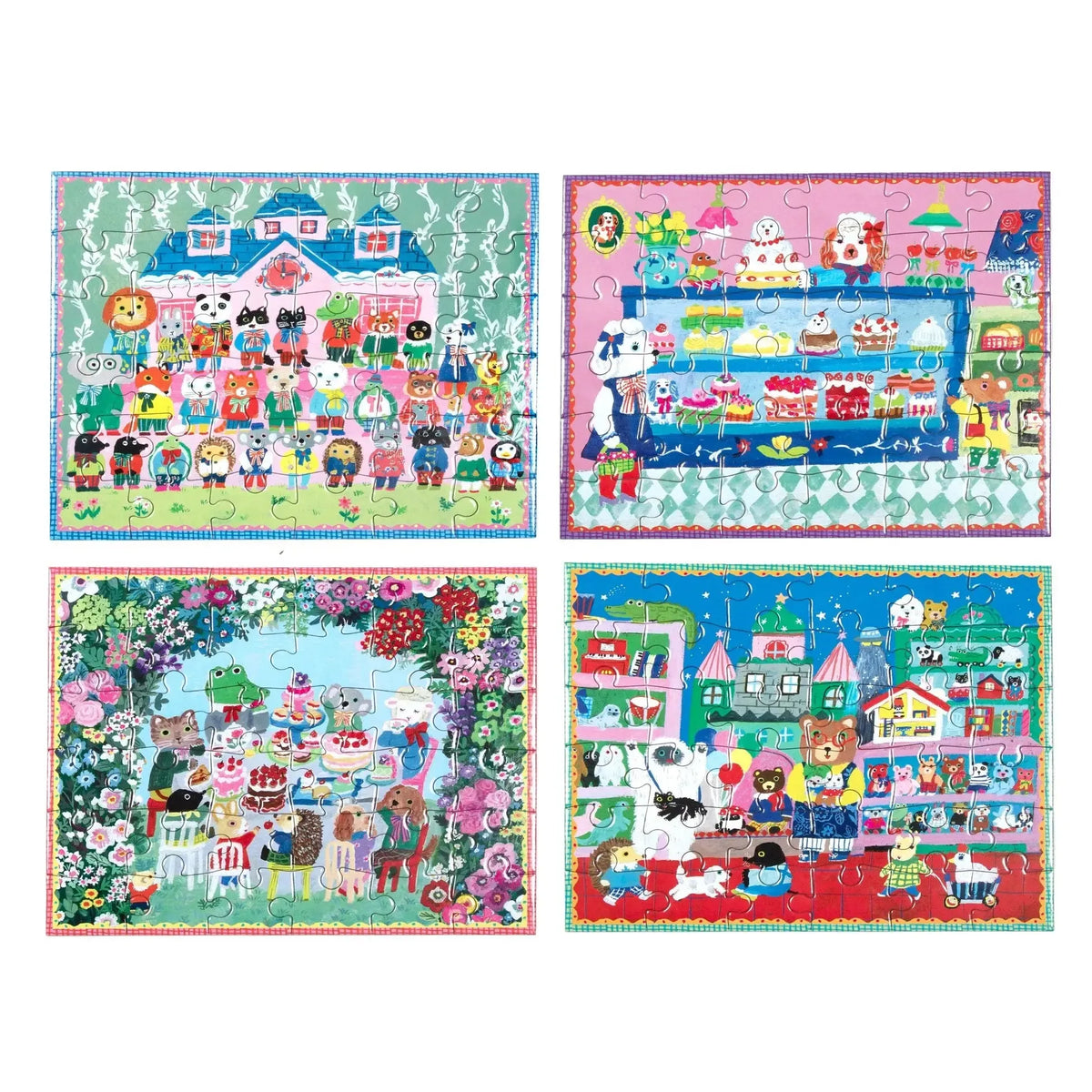 Set of 4 Yumi's 36 Piece Mini Jigsaw Puzzles eeBoo