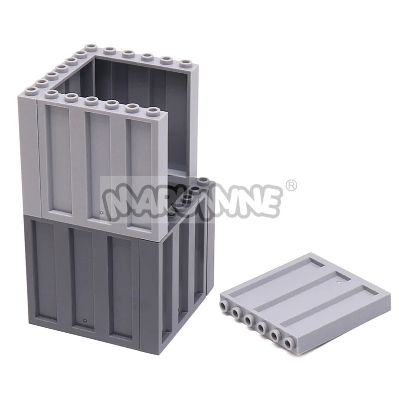 Marumine 30PCS 23405 Panel 1x6x5 Corrugated Plate MOC Model Kit Container Car Track Accessories Building Bricks Idea Parts