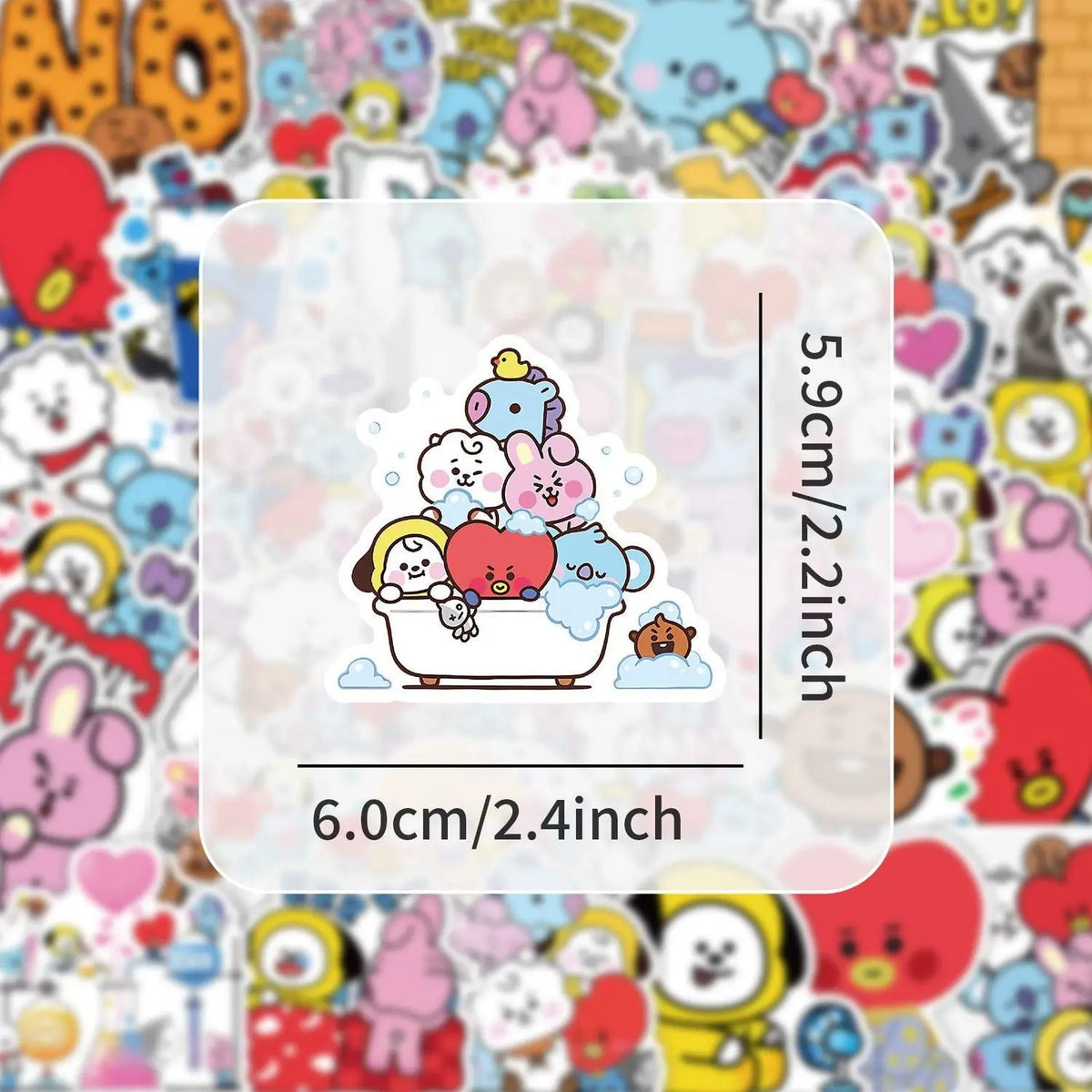 BT21 cartoon cute 50pcs stickers kawaii for boys and girls fans support merchandise DIY decoration anime merchandise wholesale