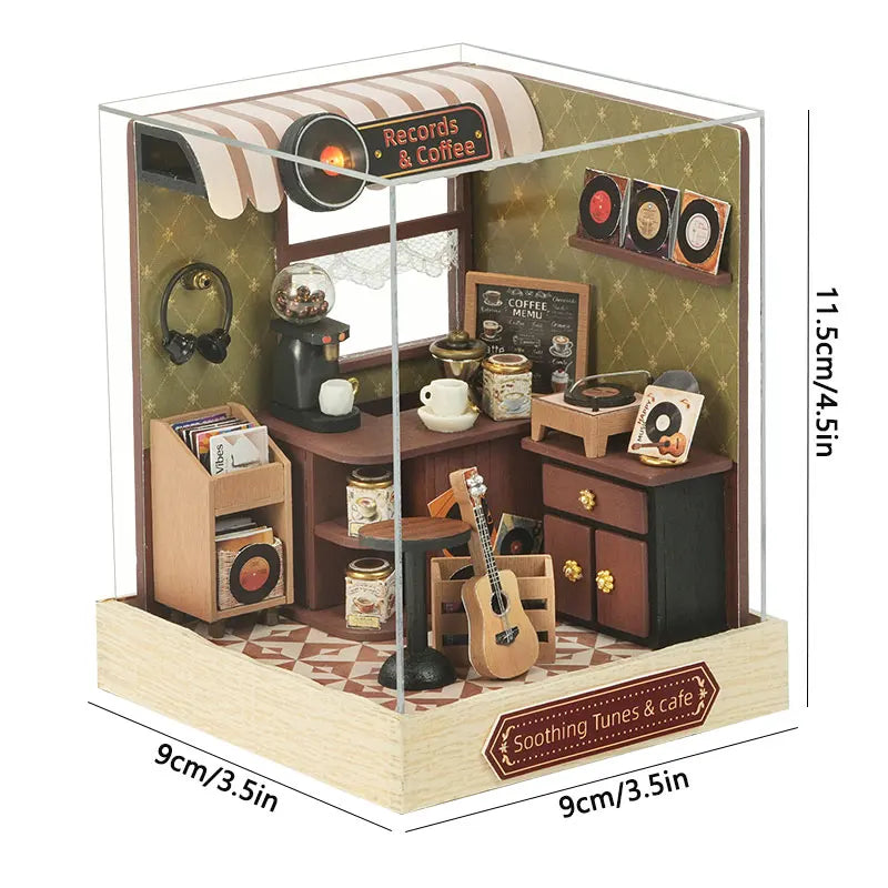 Kitten Mini Doll House 3D Puzzle Assembly Model Building Kit Creative Room Bedroom Decoration With Furniture Wooden Crafts Gifts