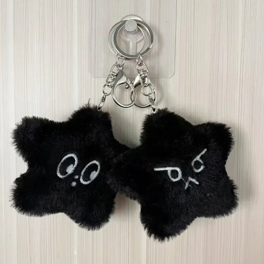 MARK DoYoung HAECHAN TAEYONG Keychain Black Luminous Pentagonal Heart Shaped Plush Pendant Suitable for Fan Gifts