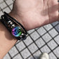 Mega Stone Key Chain Anime Peripheral Creativity Exquisite Fashion Black Leather Rope Buckle Key Chain Trend