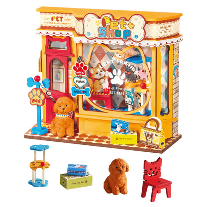 Rolife DIY Miniature House Kit Magic Astronomy Shop Dollhouse Model Building Kit Wooden 3D Puzzle Toys with LED for Home Decor
