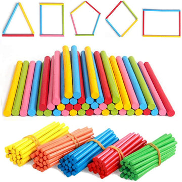 100pcs Colorful Bamboo Counting Sticks Mathematics Teaching Aids Counting Rod Math Learning Toy Gift