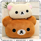 Cute Rilakkuma Big Head Plush Pillow Large Size Soft Stuffed Toy Cushion Bedroom Sofa Decor Unisex Birthday Gift For Adult