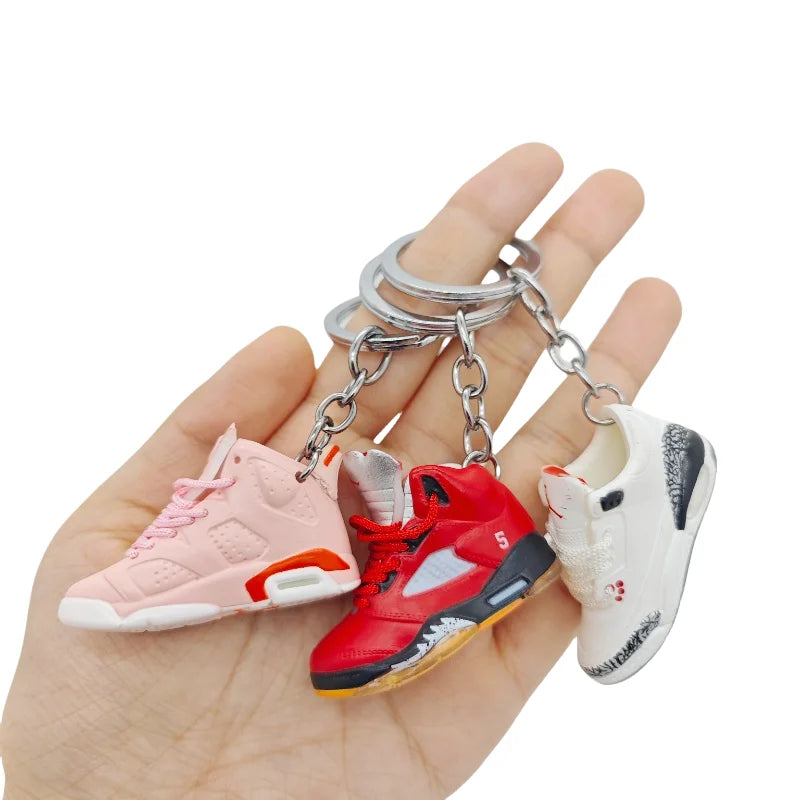 3pcs Shoe Keychain 3D Multi-style Pendant Keychain Model Creative Ins Trendy Ornament A Gift For Sports Enthusiasts