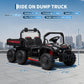 24V 4WD All-Terrain Kids Ride On Dump Truck Parental Remote Control 3 Speeds 2-Seater Off-Road Toy Car For Boys Girls