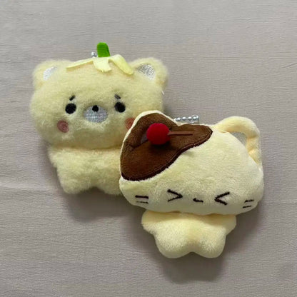 New Cute Banana Honey Melon Bear Pendant Plush Soft Cute Keychain Backpack Phone Pendant Bag Accessories Girlfriend Gift