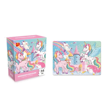 Unicorn Jigsaw Puzzle 54 Pieces, Cartoon Animal Puzzle Toy, Educational Puzzle for Kids, Cute Birthday Gift