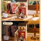 Rolife Wooden 3D Puzzle DIY Miniature House Kit Vienna Bookstore & Aromatic Coffee Cart Model Building Kit with LED Light for Home Decor Gift for Adults Teens