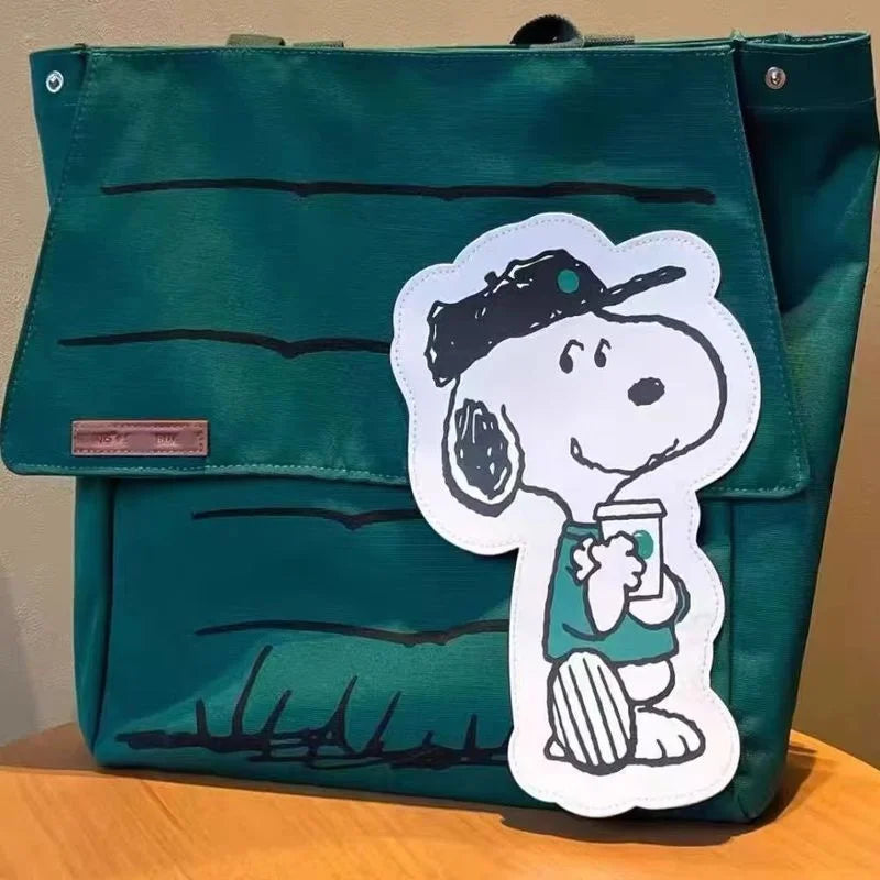 Snoopy 2026 New Canvas Tote Shoulder Bag Printed Large Capacity Casual Lazy Style Small Fresh Girls Travel Daily New Year Gift