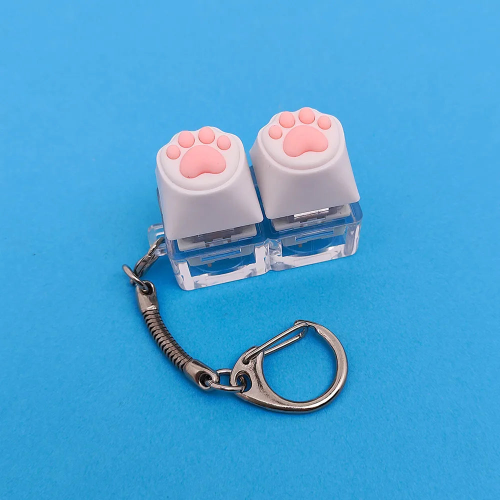Fingertip Decompression Toy Keys Silicone Soft Cat PAWS Keychain Key Ring Mobile phone Pendant Accessories Keyboard Tapping