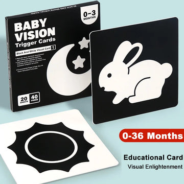 Baby Montessori Flash Cards – Black & White Visual Stimulation Toy