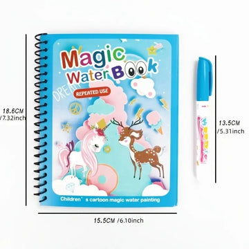 Watercolor Painting Magic Book – Reusable Cartoon Art Book for Kids
