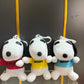 3piece 11CM Cute high quality Peanuts Snoopy Plush pendant toys Snoopy dog Woodstock KEY CHAIN animal toys