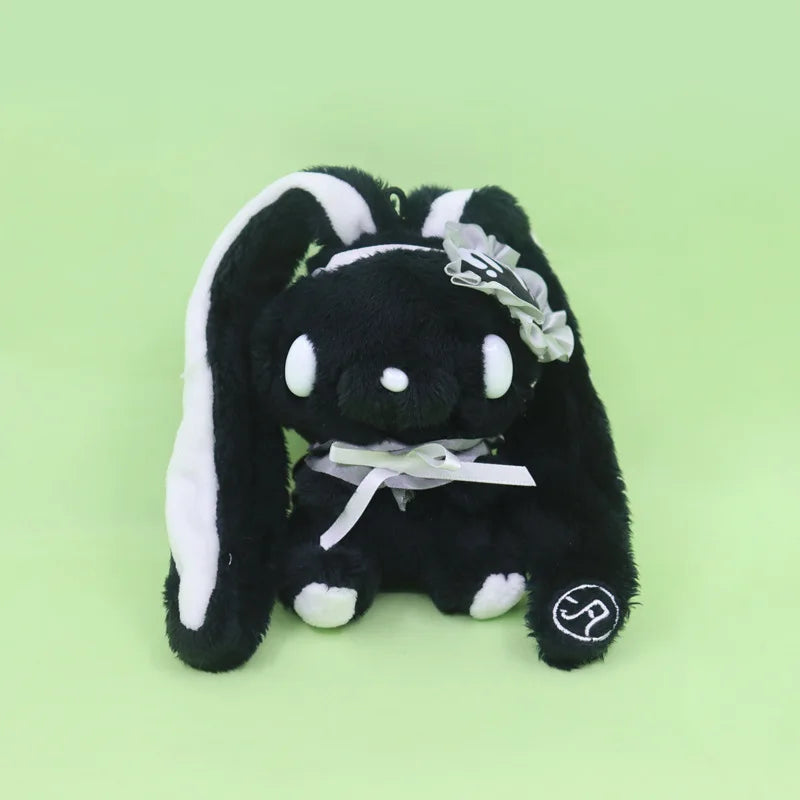Kawaii Goth Pink Bunny Gloomys Bear eye mask Plush Toy keychain All Purpose Bunny Eyepatch Stuffed Animal Plushie backpack charm