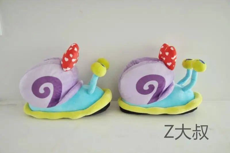 Plush SpongeBob SquarePants Cotton Shoes Snail Bags Heels Cute Home Slippers SpongeBob SquarePants Snail Boots Plush Gift