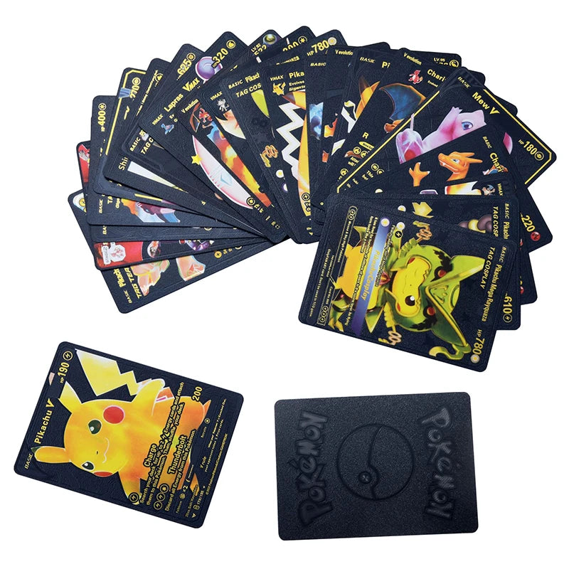 81-15Pcs Pokemon Cards Gold Silver Vmax GX Card Collection Battle Trainer Card Spanish English French Child Toys Christmas Gifts