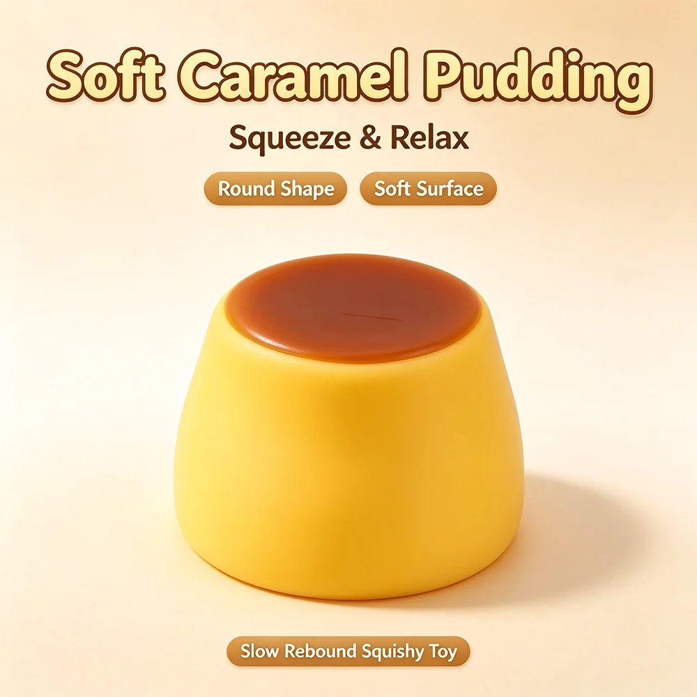 DIY Caramel Pudding Building Blocks Squishy Toy Wet Soft Handfeel Squeaky Sensory Stress Relief Fidget Toy Crunchy Decompression Vent Plaything Perfect Gift for Halloween Christmas Thanksgiving Valentine Birthday Party Favors