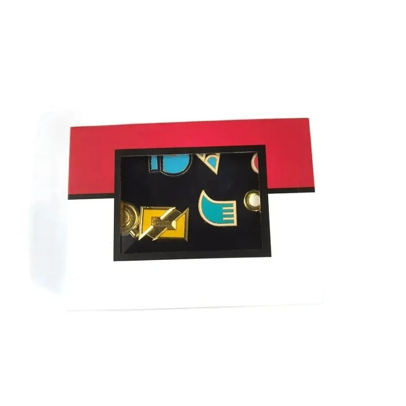 Pocket Monster Trainer Gym Badges Collection Kanto Johto Hoenn Unova Kalos Orange Islands Pins Brooches Toy for Collectors