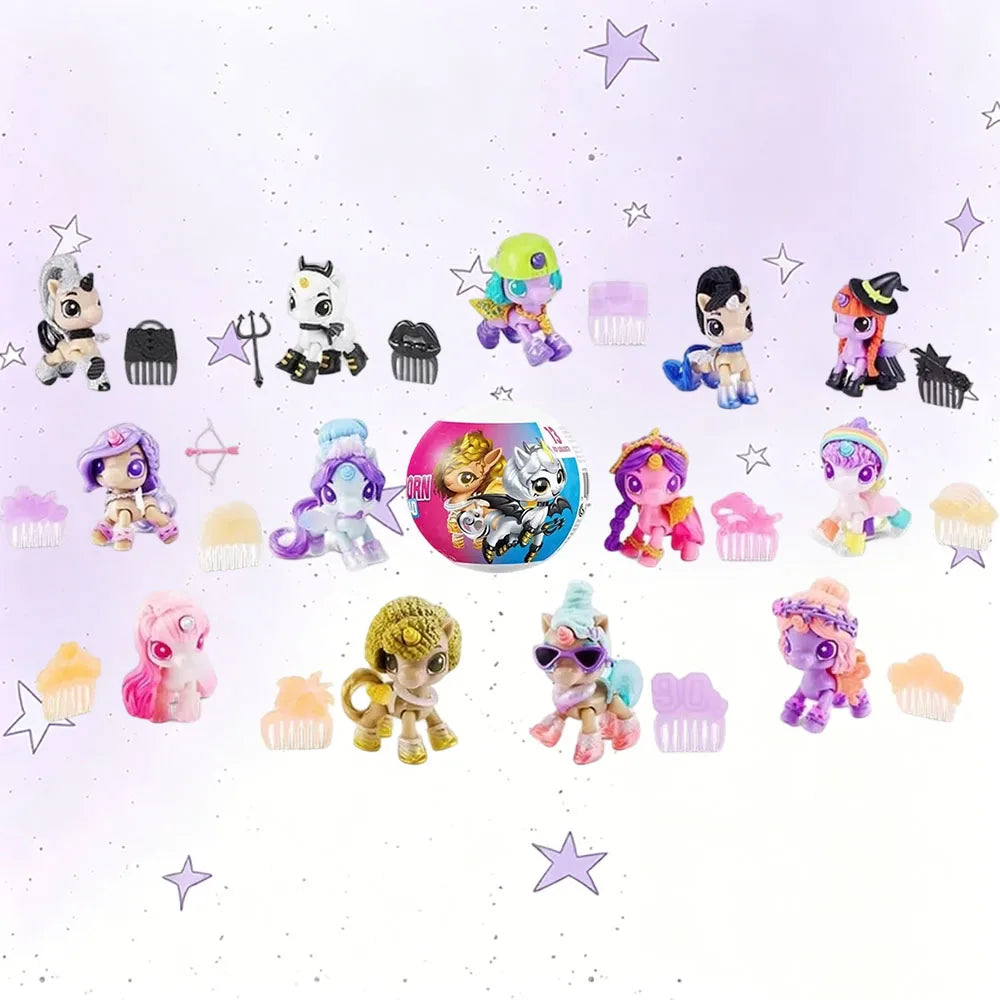 ZURU 5 Surprise Mini Brand Unicorn Squad Verrasingsball Luminous Fairy Favorite Gift Cute Pony Blind Box Accessory