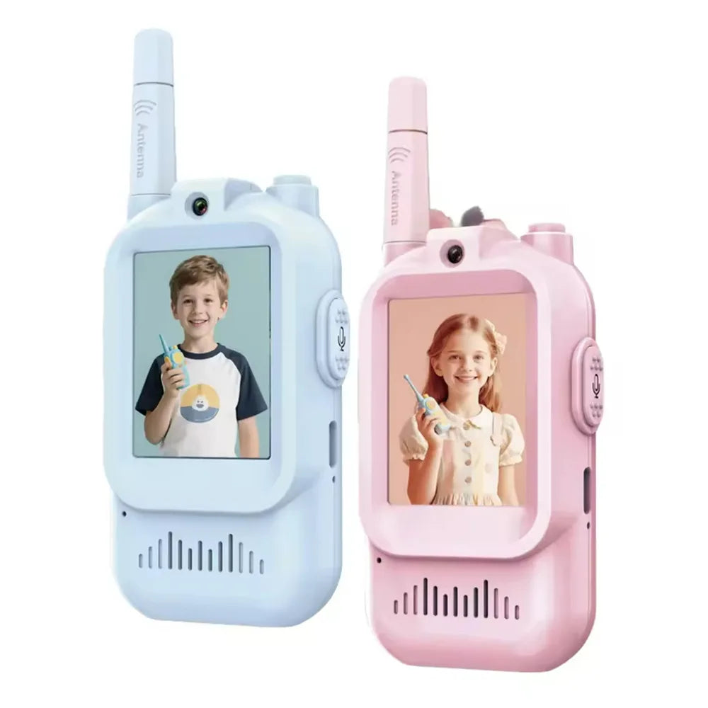2PCS  Video Walkie Talkies for Kids Rechargeable Toddler Toys  for Indoor Camping Travel  Birthday Gfits for Kids Ages 3-12