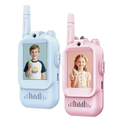 2PCS  Video Walkie Talkies for Kids Rechargeable Toddler Toys  for Indoor Camping Travel  Birthday Gfits for Kids Ages 3-12