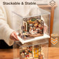 Rolife Clear Acrylic Display Box for Hobby Collectible Dust Cover Display Case for Miniature House Stackable Storage Plastic Box