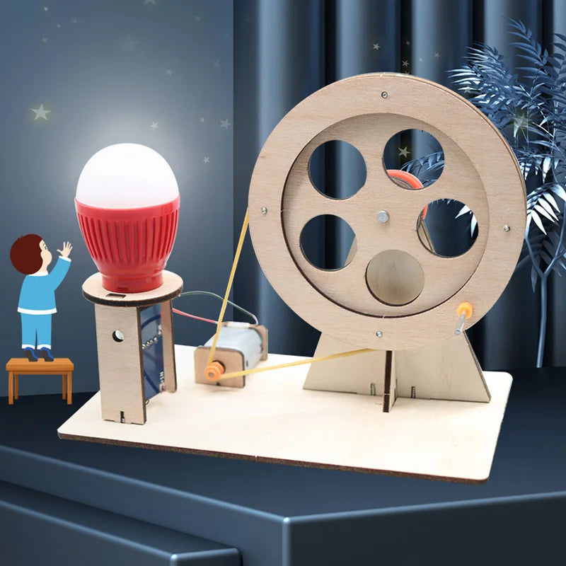 Funny DIY Mini Hand Crank Generator DIY Science Experiment Kit & Education Model Toy For Children Gift Toy Project