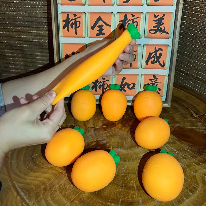 Kawaii Carrot Squishy Toy Soft Slow Rising Simulation Vegetable Stress Relief Fidget Toys for Kids Adults Decompression Gift