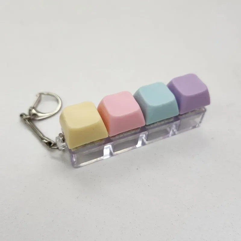 4/9 Keyboard Press Key Toy Decompression for Toys Anti Stress Finger Keyboard Games Keychain Accessory