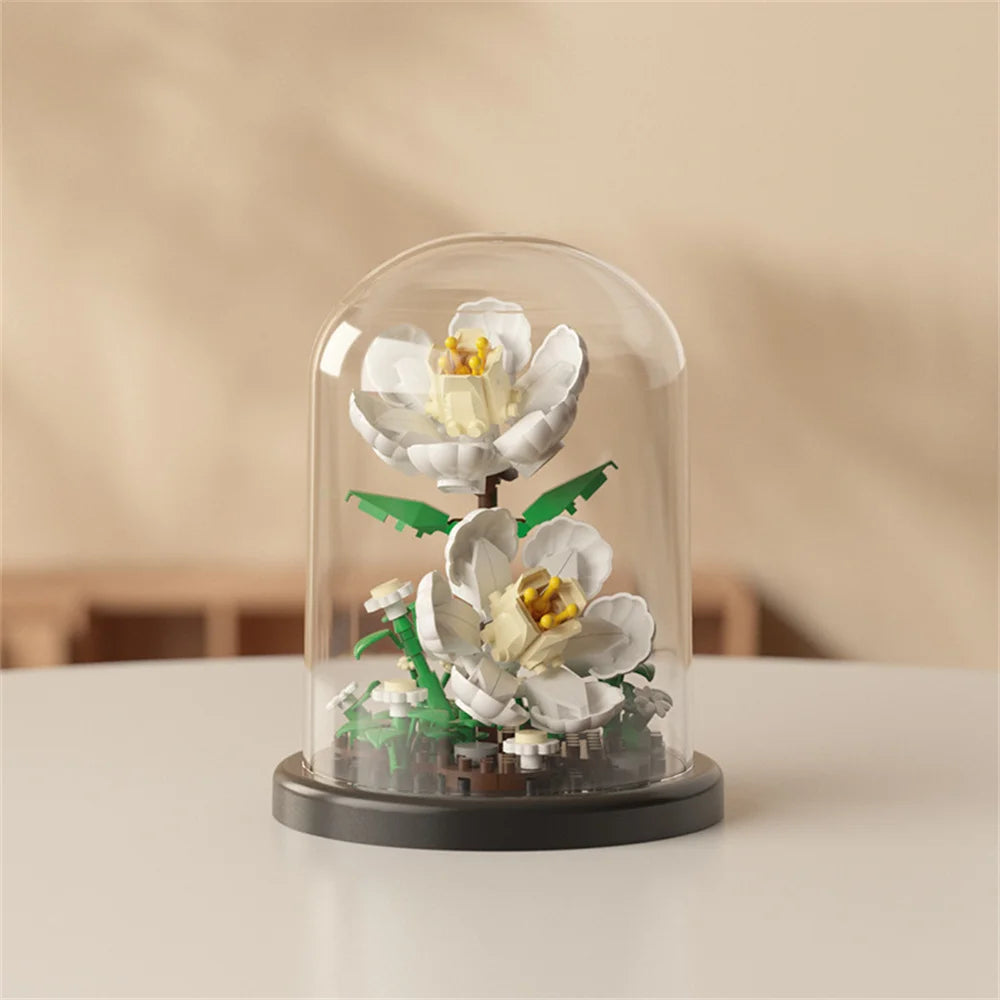 Eternal Flower Bouquet Bonsai Potted Plant Micro Building Blocks Model Home Decoration Toy For Kid Birthday Gift